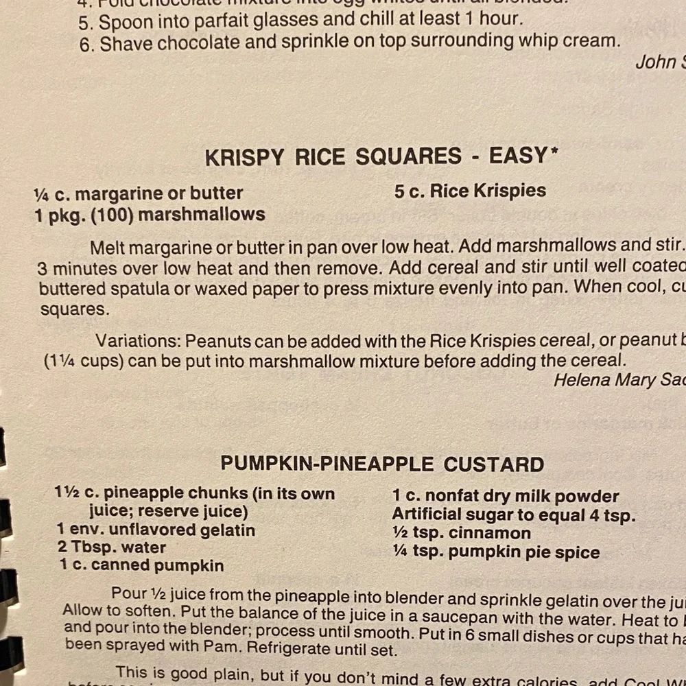 Allegheny Eats 1987 community Recipe Book